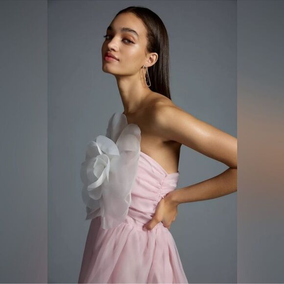 Anthropologie CYNTHIA ROWLEY Women's Organza Flower Strapless/ size 2 - Picture 6 of 15